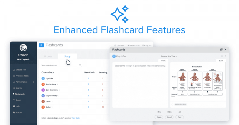 UWorld MCAT Enhanced Flashcard Features