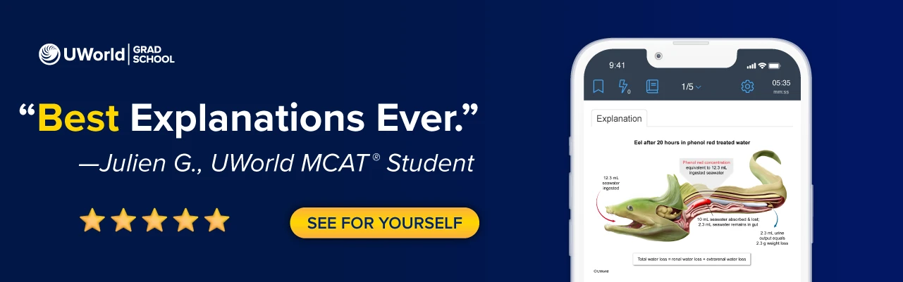 UWorld student testimonial about the best MCAT explanations ever.