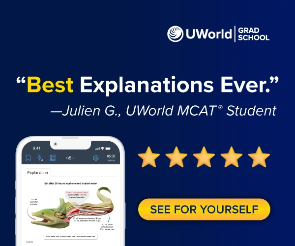 UWorld student testimonial about the best MCAT explanations ever.