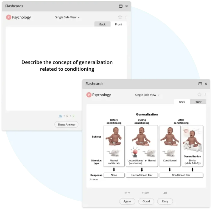 UWorld’s MCAT flashcard feature