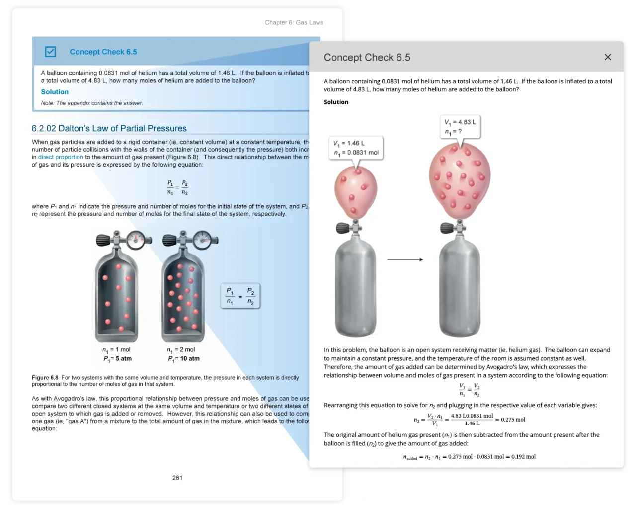 UWorld MCAT UBook concept check question 6.5 Dalton’s Law of Partial Pressures