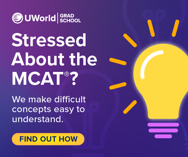 Stressed about the MCAT®? UWorld makes difficult concepts easy to understand.