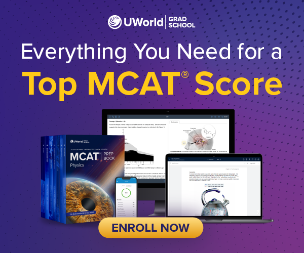 The UWorld MCAT® Prep Course includes everything you need to get a top score.