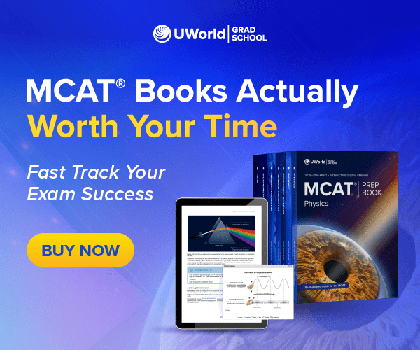 UWorld's efficient MCAT® prep books.