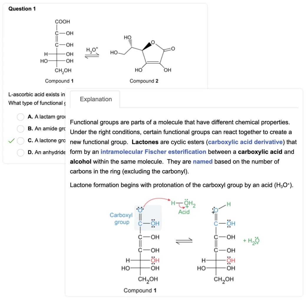 UWorld MCAT detailed reaction mechanism