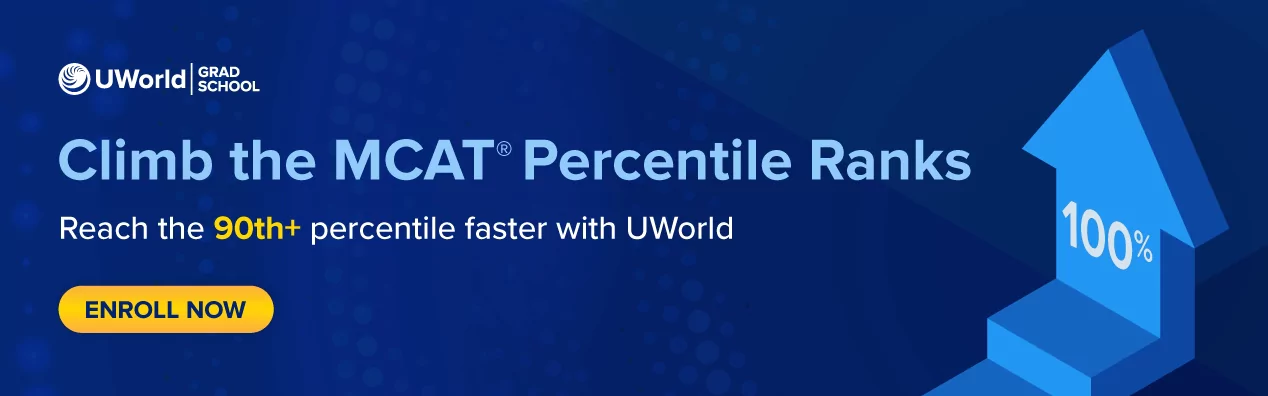 Climb the MCAT® percentile ranks with UWorld’s MCAT Prep Course.