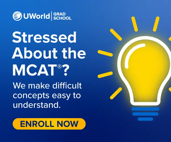 Stressed about the MCAT®? UWorld makes difficult concepts easy to understand.