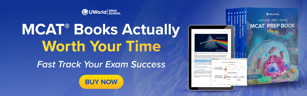 UWorld's efficient MCAT® prep books.