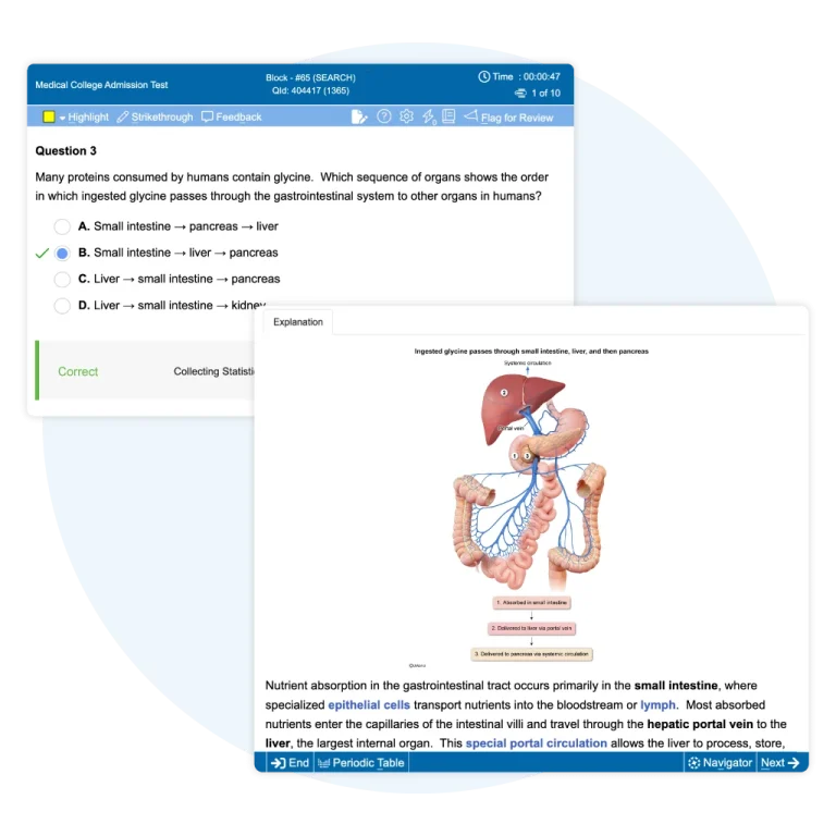 UWorld MCAT practice test answer explanation